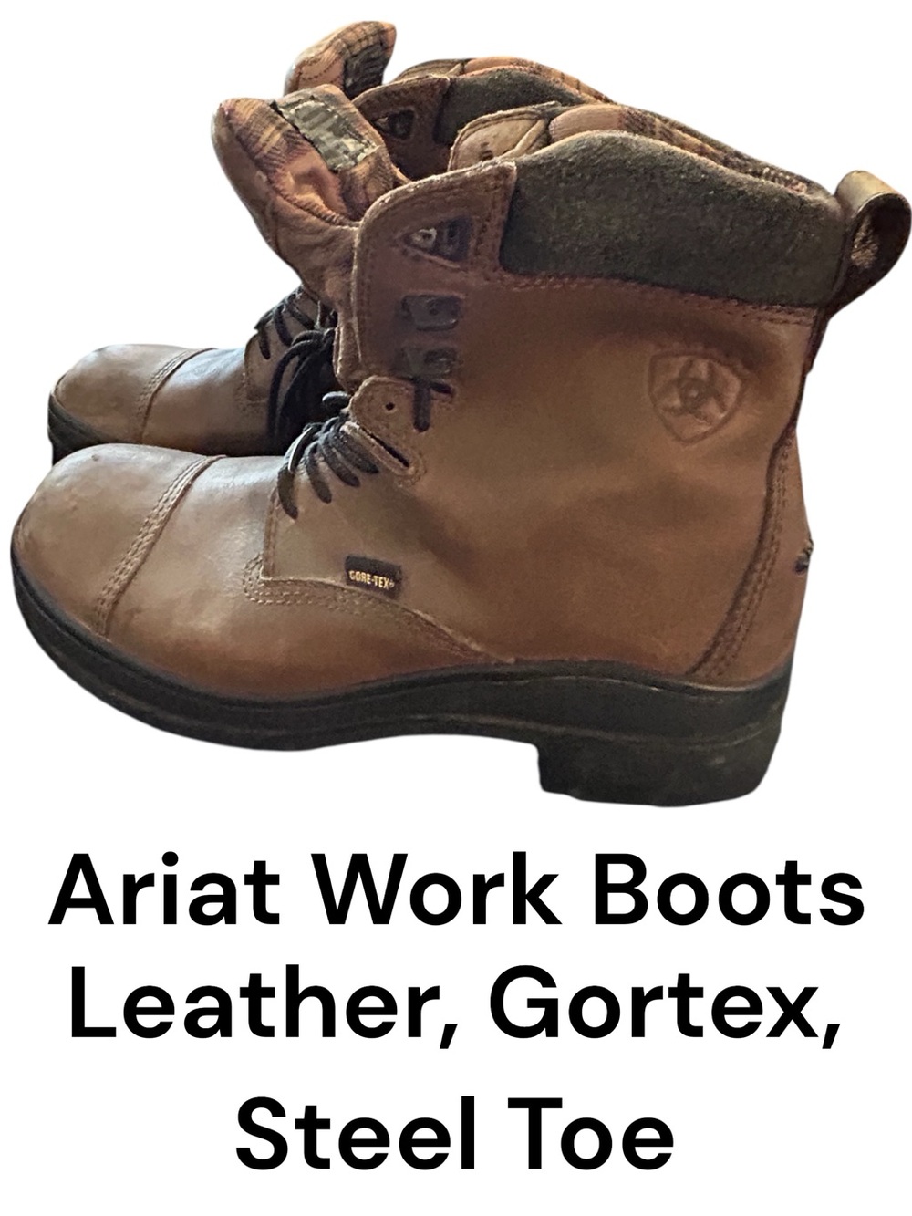 Ariat Women’s Brown Leather Lace-Up Work Boots